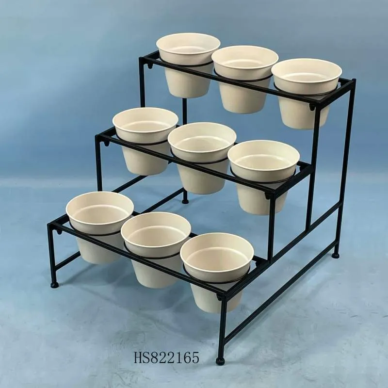 White Metal Flower Pot